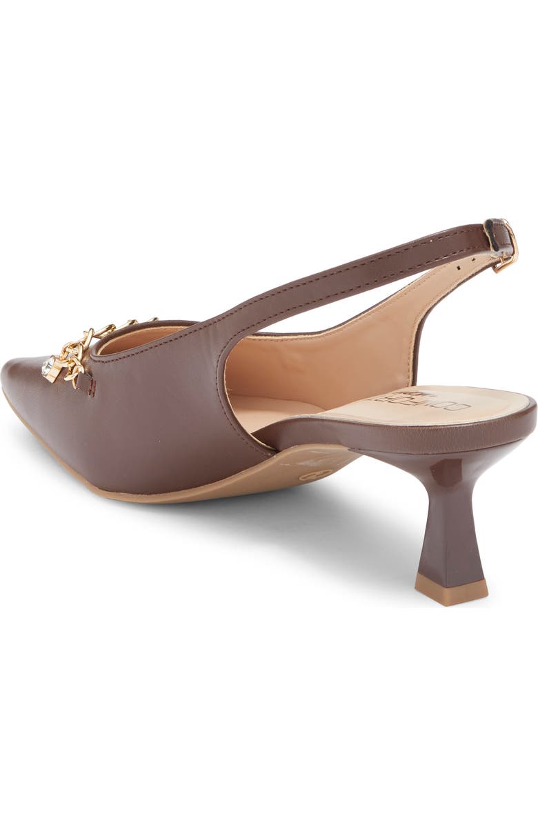 WILD DIVA LOUNGE Aleena Chain Slingback Pump, Alternate, color, Brown