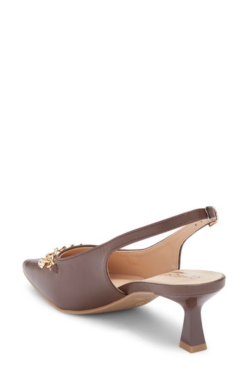 Wild Diva Lounge Aleena Chain Slingback Pump In Brown