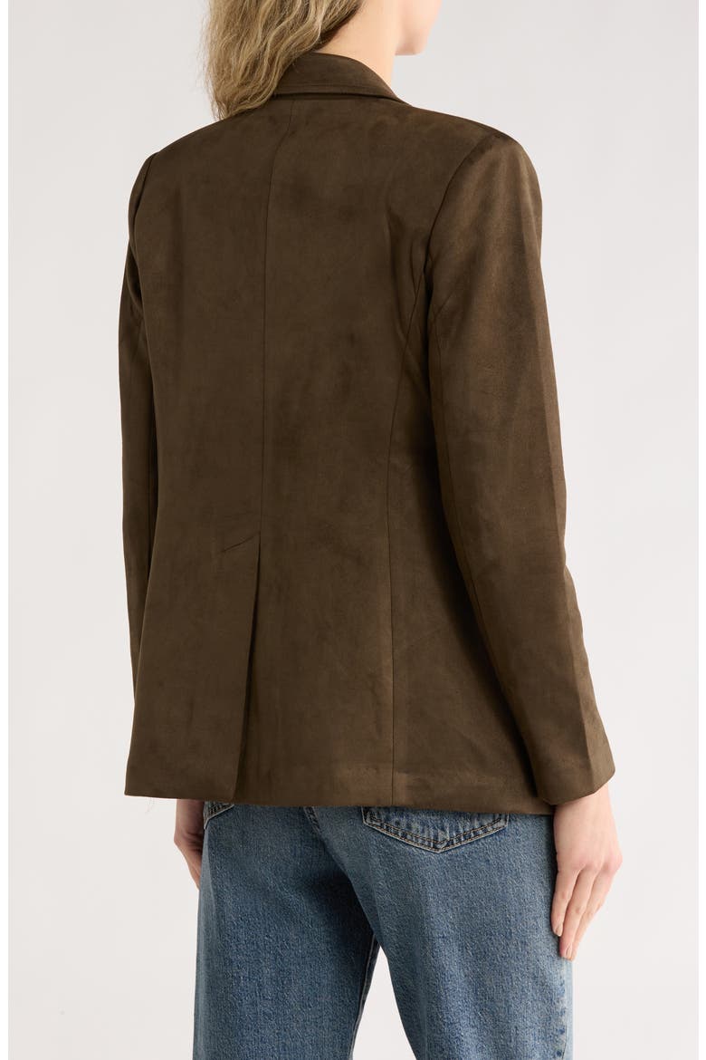 Faux Suede Blazer, Alternate, color, LODEN