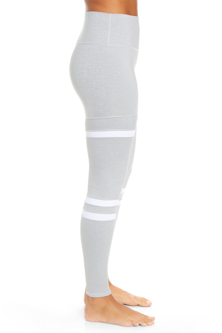 Legit High Waist Leggings, Alternate, color, ATHLETIC HEATHER GREY/ WHITE