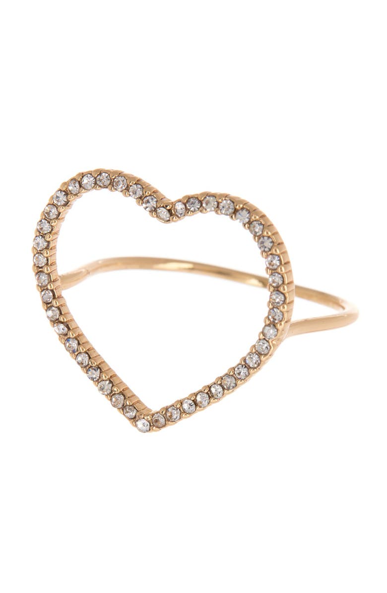 BaubleBar Saray Crystal Heart Ring, Main, color, 