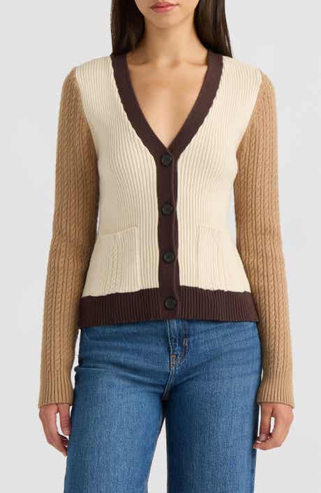 Colorblock Cable Cardigan