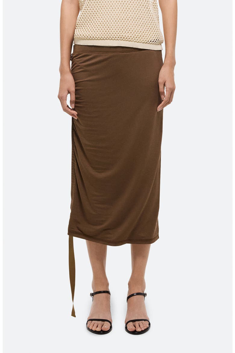 Wind Ruched Side Belt Skirt, Alternate, color, COCOA