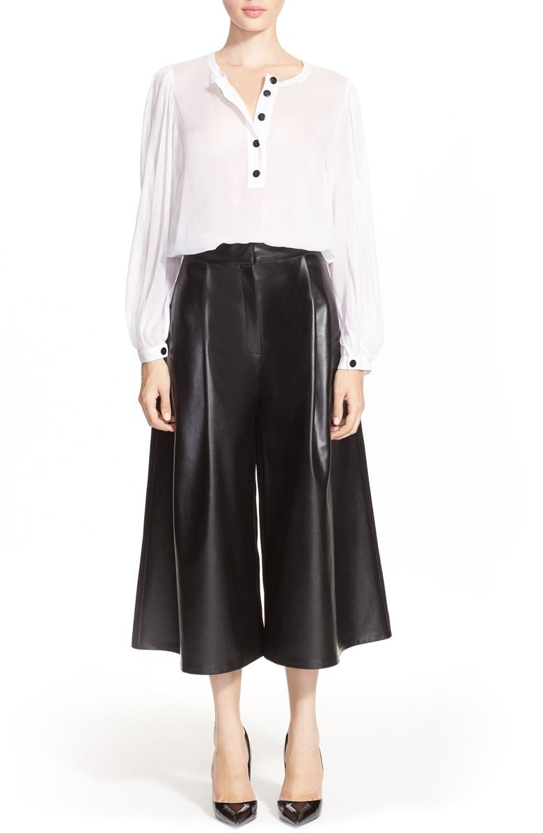 Vika Gazinskaya Faux Leather Culottes, Alternate, color,