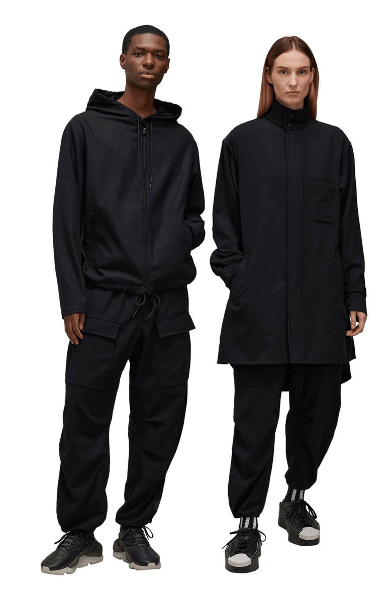 Y-3 Belted Recycled Polyester & Wool Flannel Cargo Pants, Alternate, color,