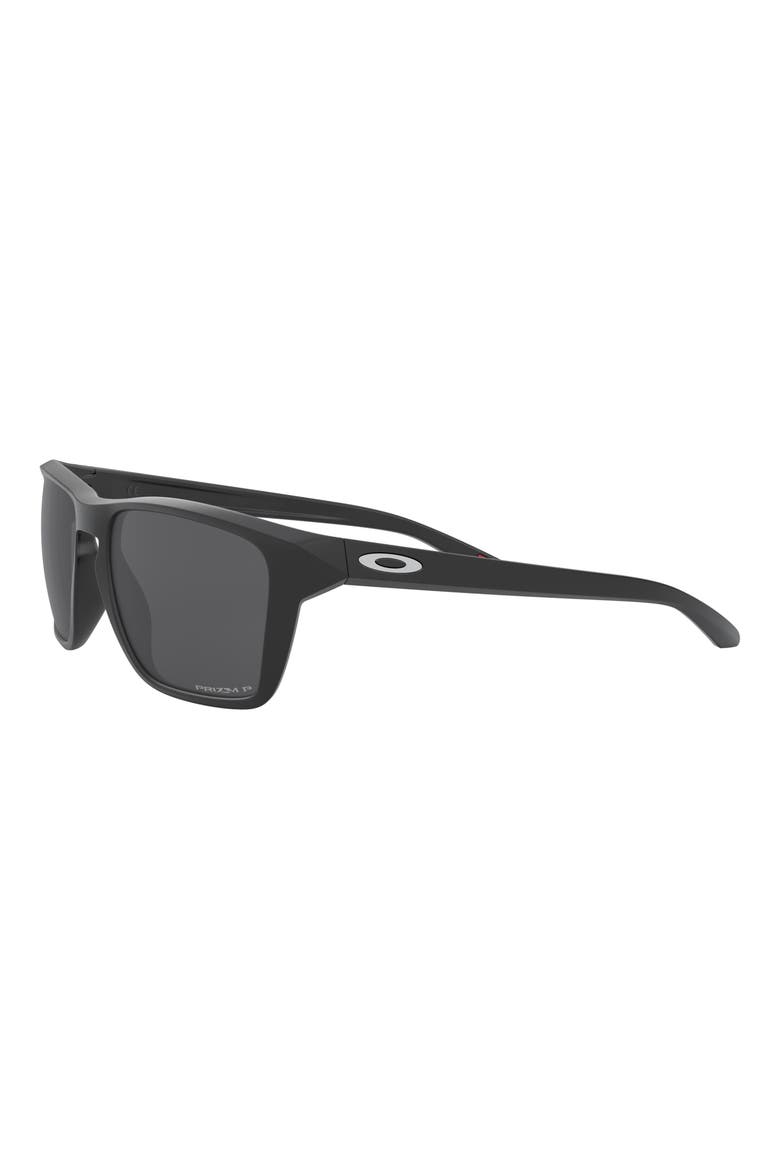 Sylas 60mm Prizm™ Polarized Rectangular Sunglasses, Alternate, color, MATTE BLACK