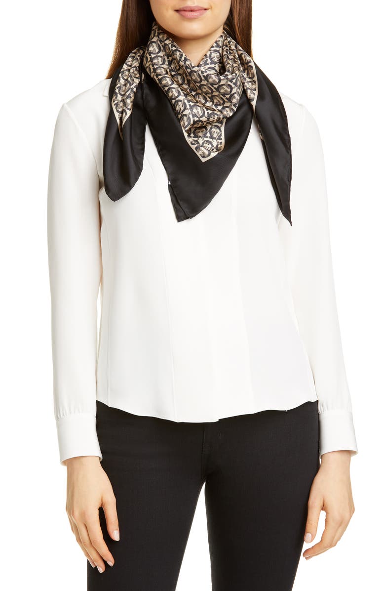FERRAGAMO Salvatore Ferragamo The Gancini Silk Scarf, Alternate, color, 