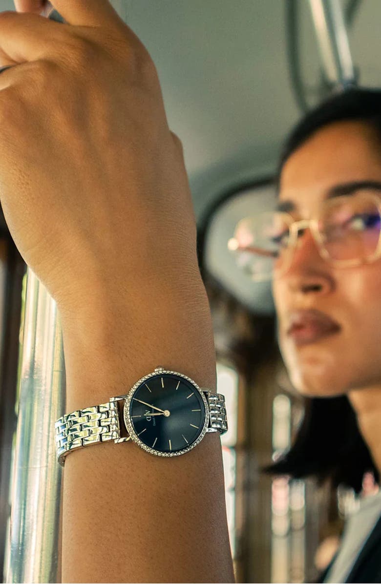 Daniel Wellington Petite Lumine Bracelet Watch, 28mm, Alternate, color, Silver