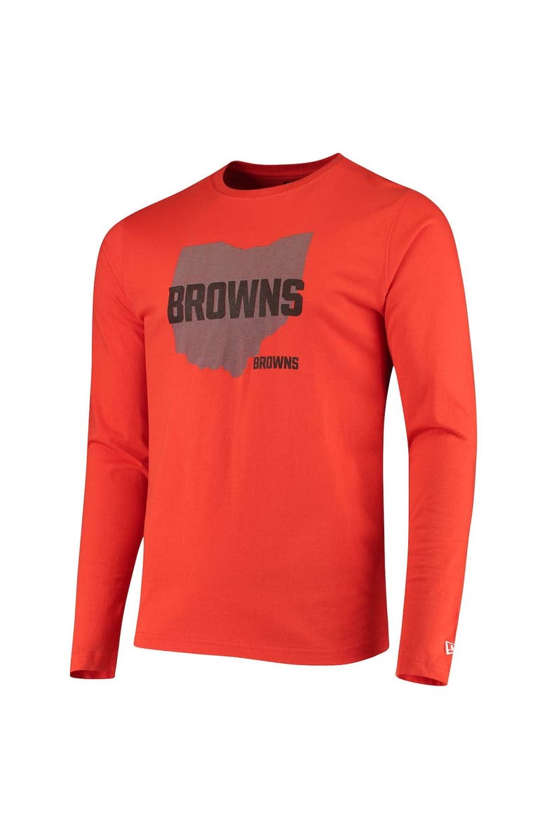 New Era Men's New Era Orange Cleveland Browns State Long Sleeve T-Shirt, Alternate, color, 