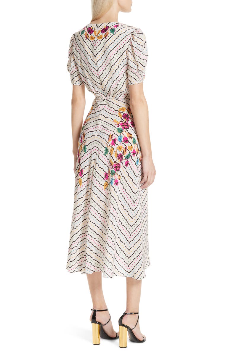 SALONI Lea Silk Midi Dress, Alternate, color, 