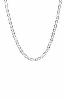 BEST SILVER Sterling Silver 050 Gauge Mariner Chain 24"