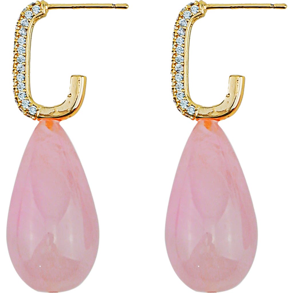 Panacea Pavé Crystal & Resin Drop Earrings In Pink