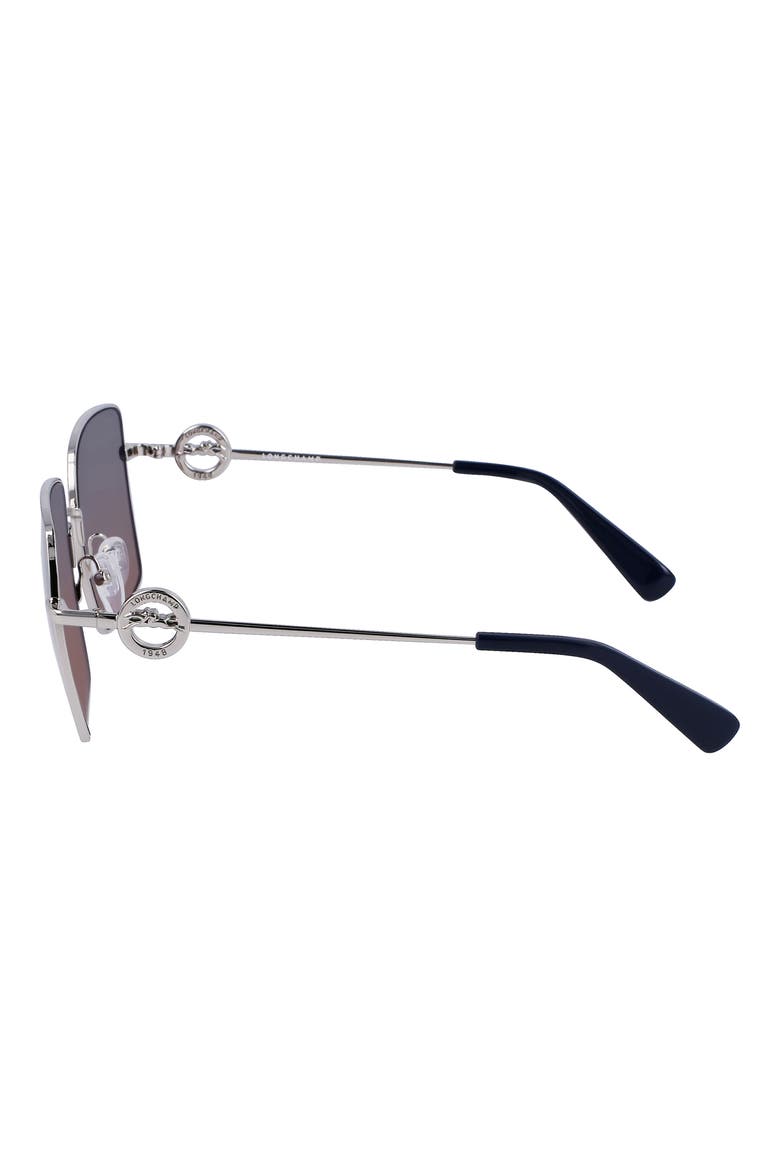 Medallion 55mm Gradient Square Sunglasses, Alternate, color, SILVER/ GRADIENT PETROL BROWN