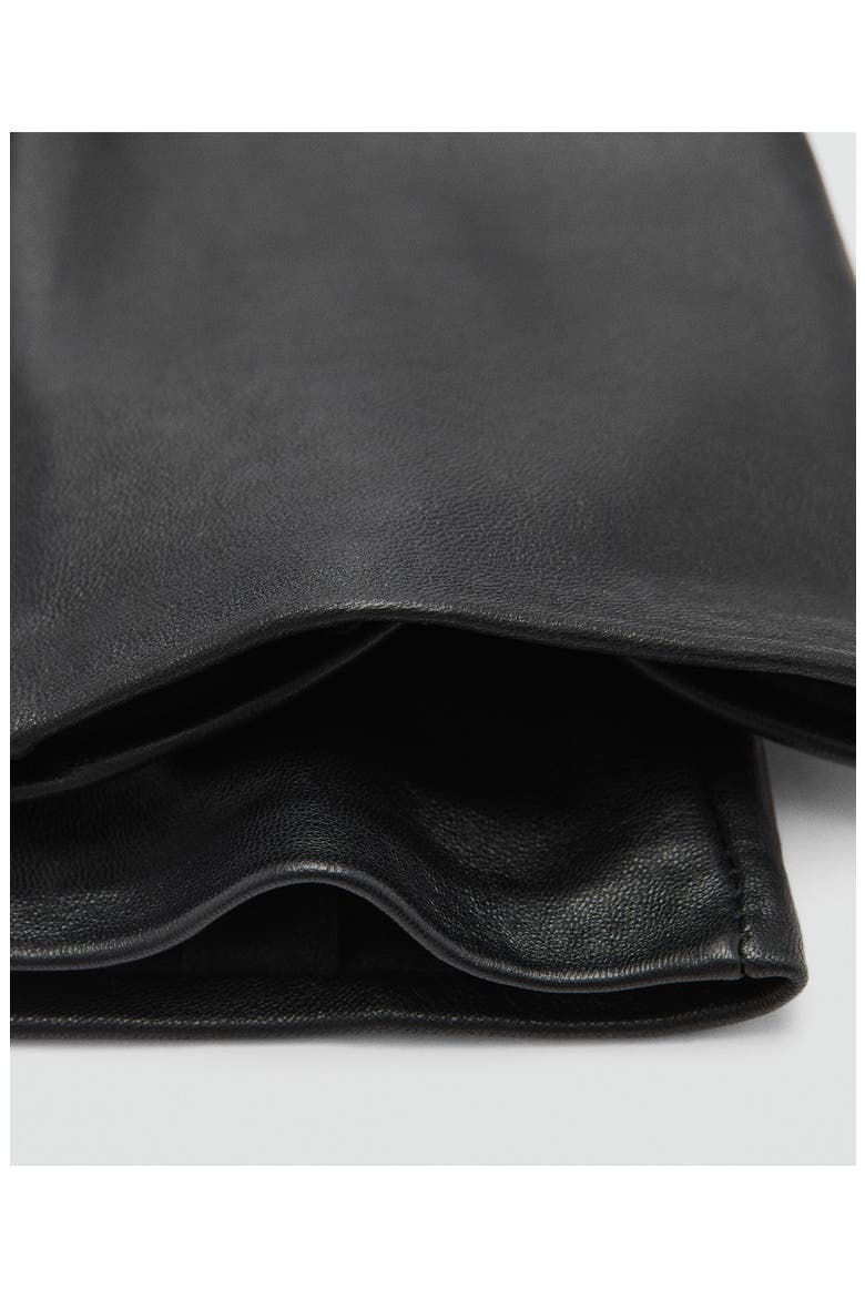 Long Leather Gloves, Alternate, color, BLACK