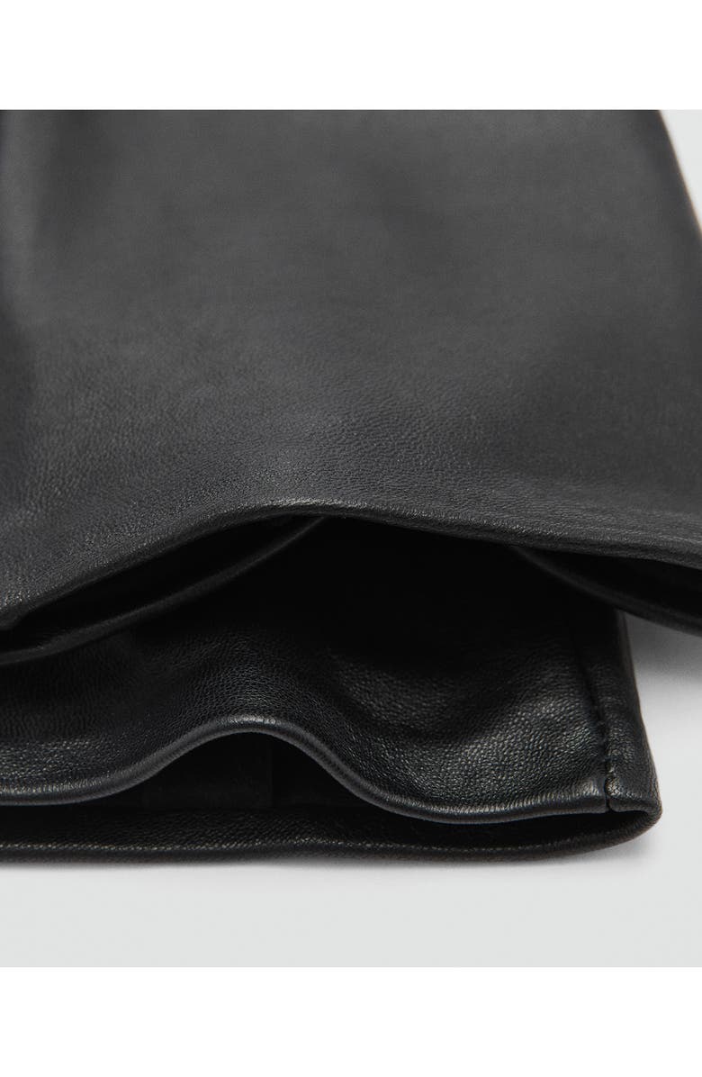 MANGO Long Leather Gloves, Alternate, color,