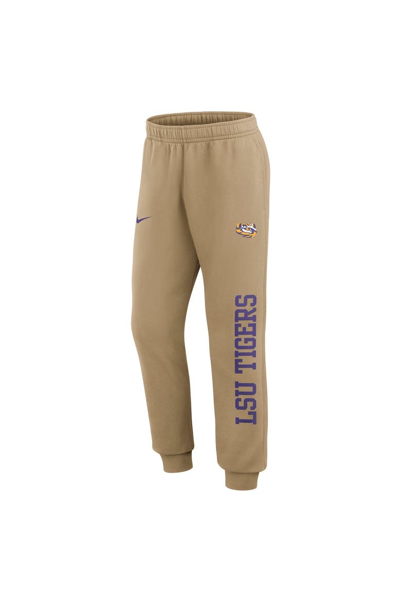 Men's Nike  Beige LSU Tigers Primetime Club Fleece Joggers, Alternate, color, Beige