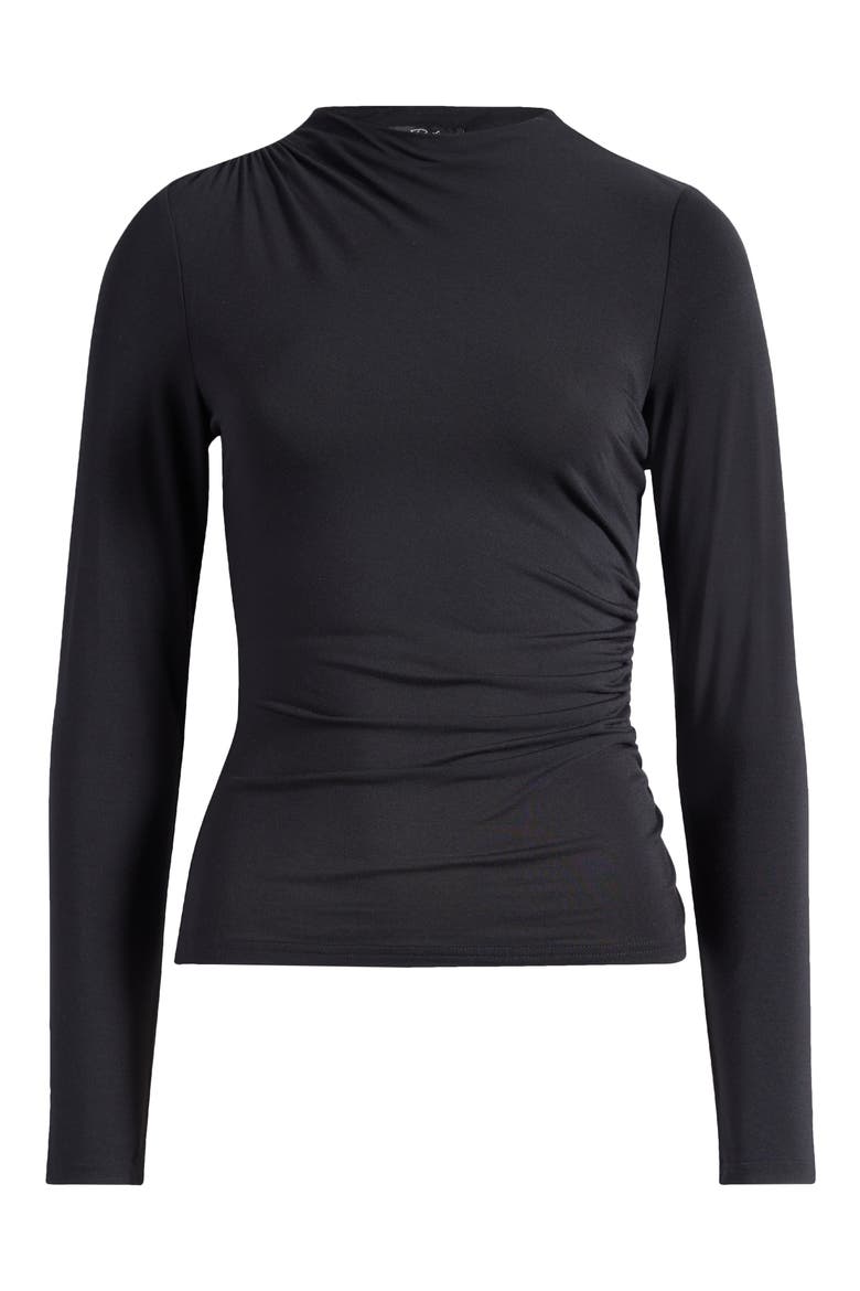 Joelle Ruched Funnel Neck Top, Alternate, color, BLACK ONYX