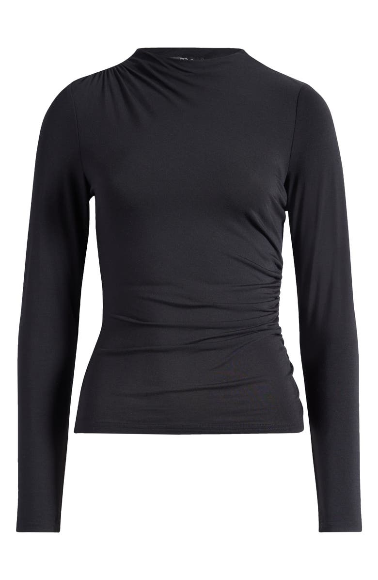 Rails Joelle Ruched Funnel Neck Top, Alternate, color, Black Onyx