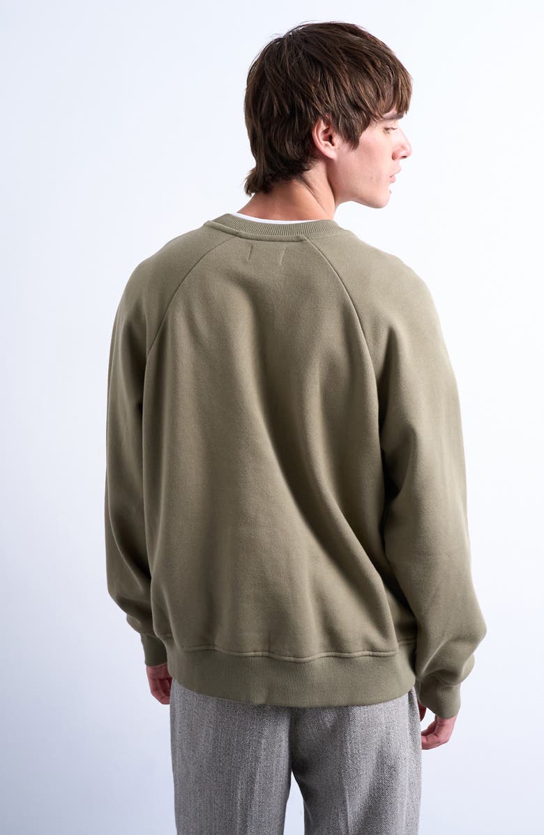 Topman Boxy Raglan Sleeve Sweatshirt, Alternate, color, Light Khaki