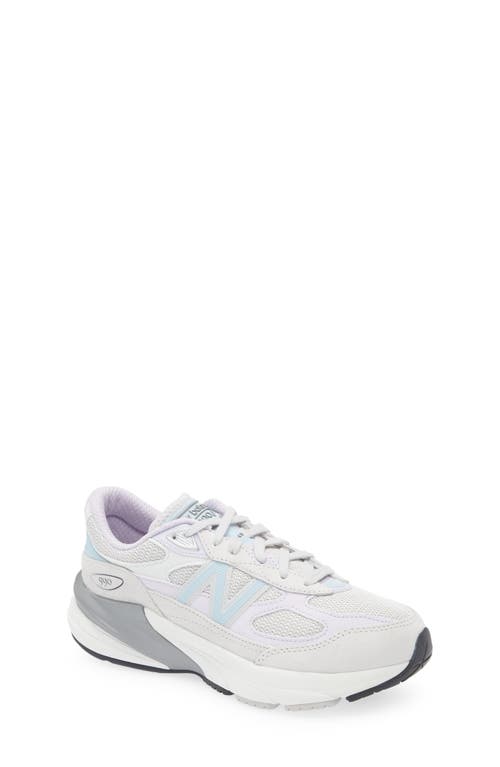 New Balance Kids' 990v6 Sneaker In Grey Matter/bright Lavender