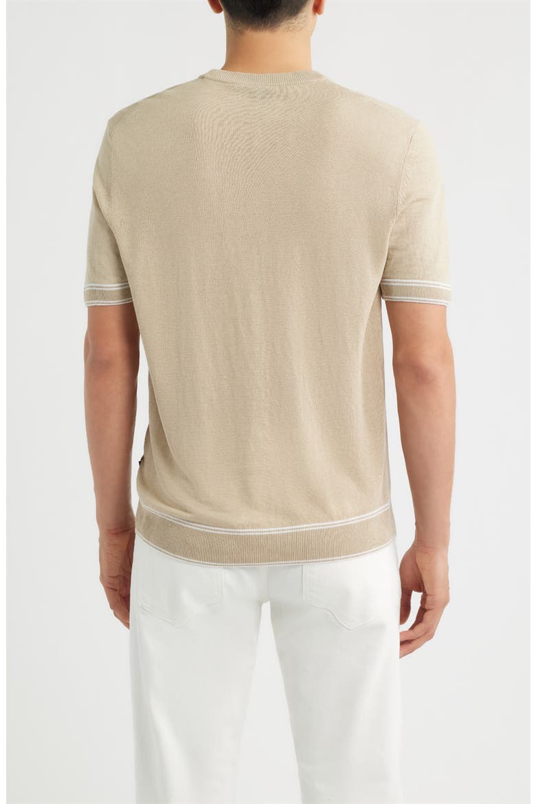 Norberto Linen Blend Short Sleeve Sweater, Alternate, color, OPEN BEIGE