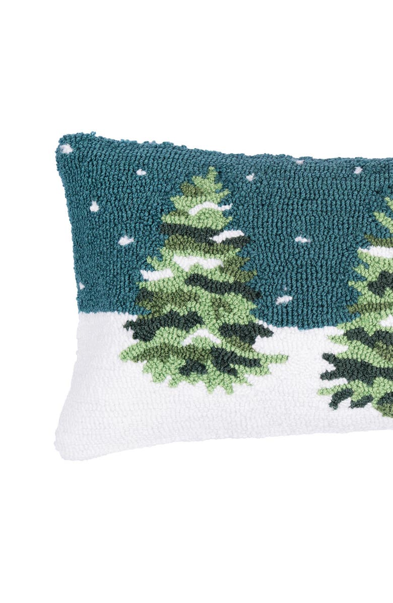 C&F Home Winter Forest Hooked Throw Pillow, 12" x 24", Alternate, color, Green