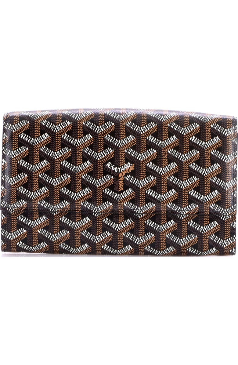 Pre-Owned Goyard Varenne Continental Wallet with Strap Coated Canvas, Main, color, Black