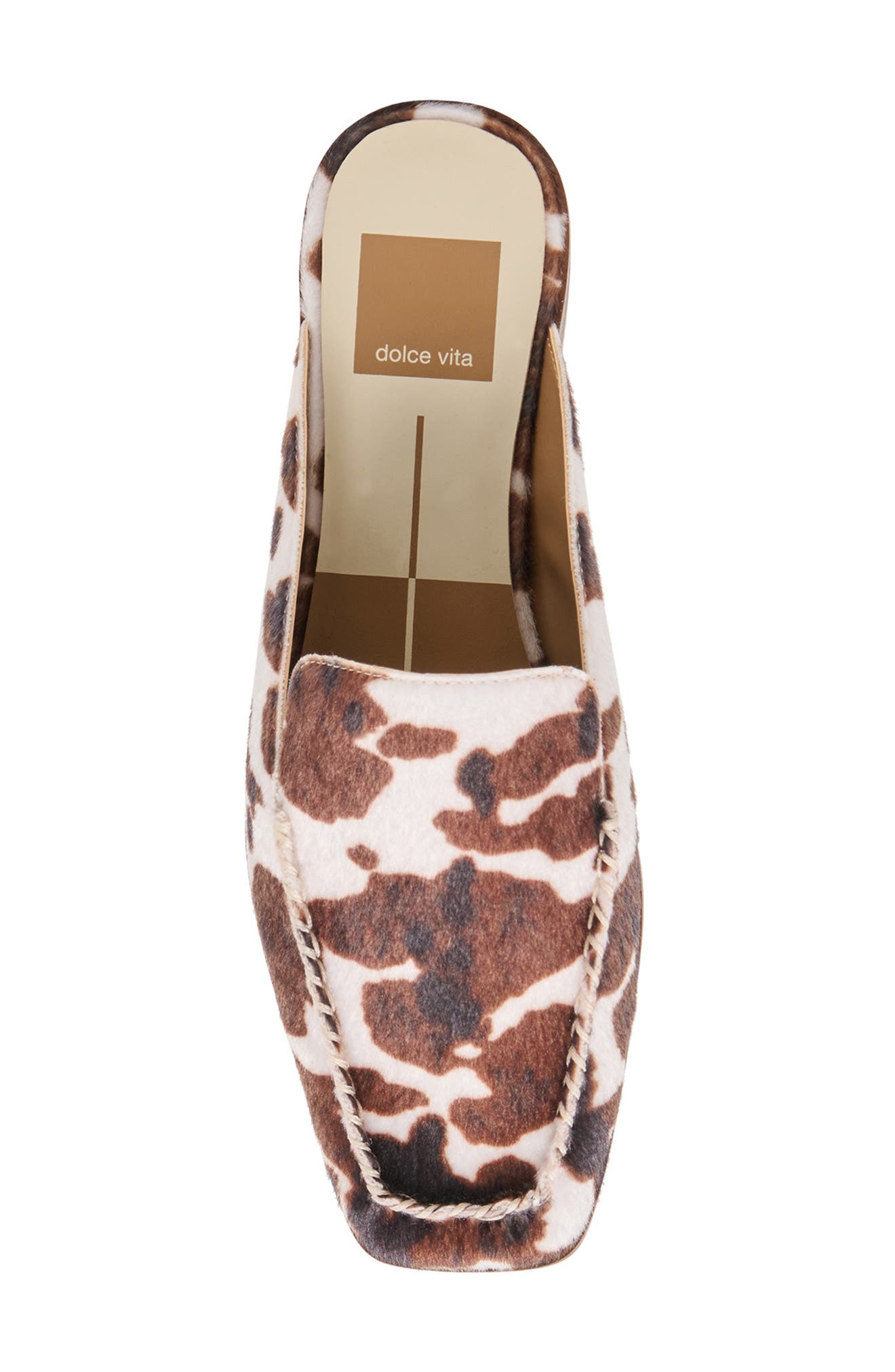 Brevyn Perforated Mule, Alternate, color, COCOA FAUX CALF HAIR