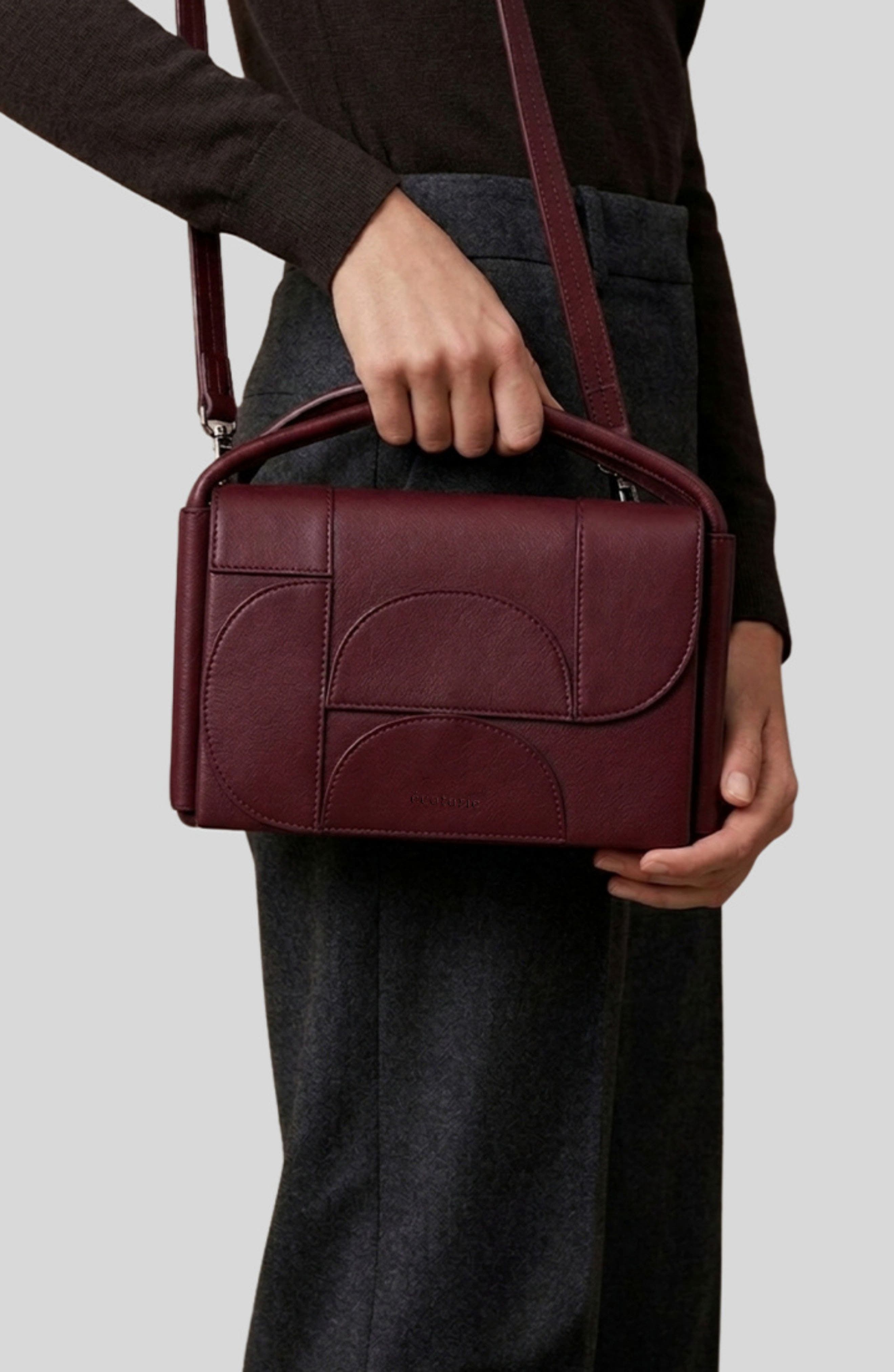 Martha Leather Crossbody Bag, Alternate, color, WINE