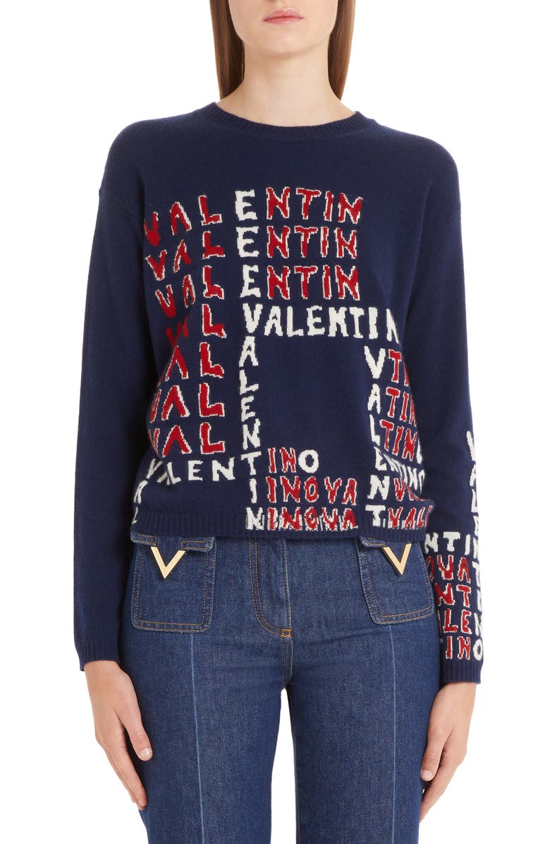 Valentino Puzzle Wool & Cashmere Sweater, Main, color, 