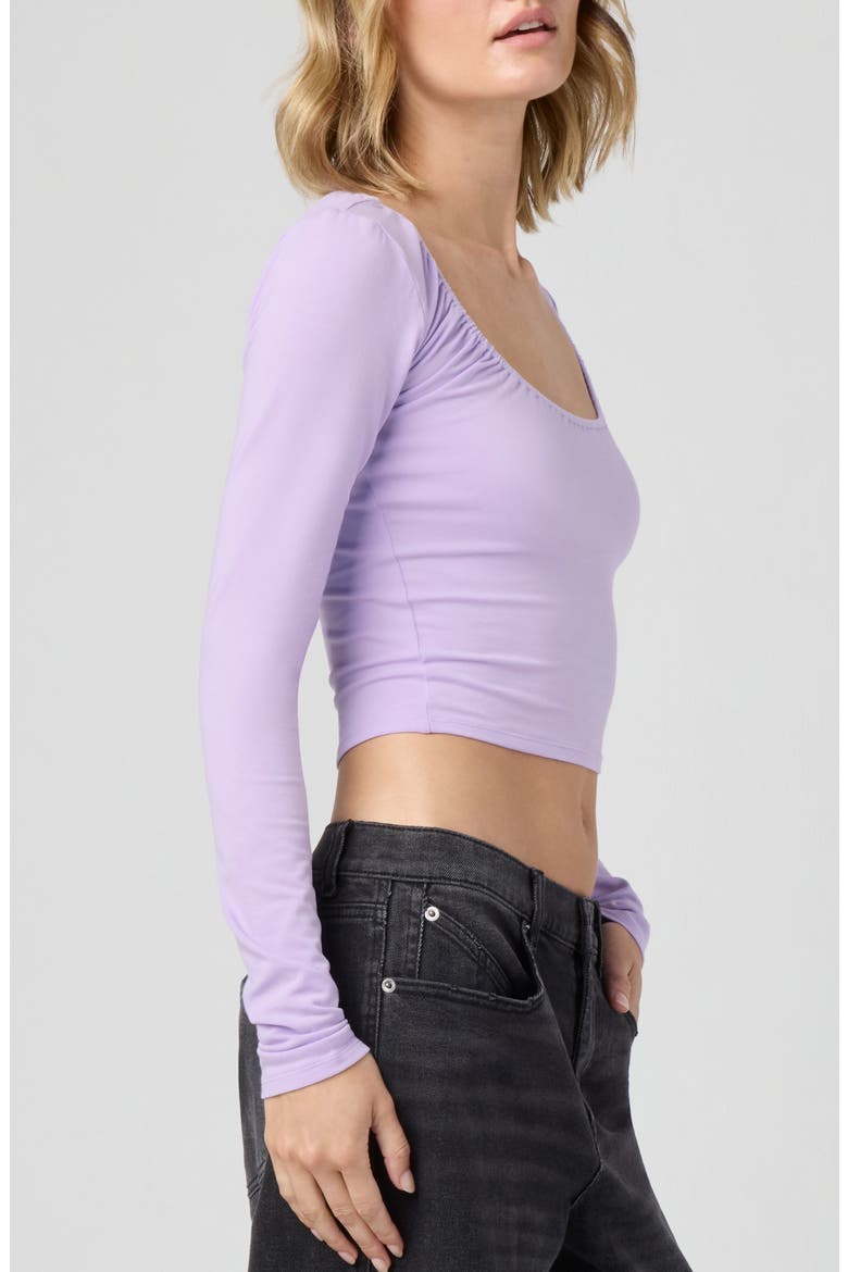 Fitted Long Sleeve Crop Top, Alternate, color, MILLIE LAVENDER