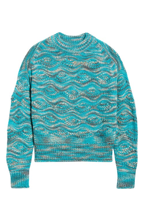 Treasure & Bond Space Dye Novelty Stitch Sweater In Blue