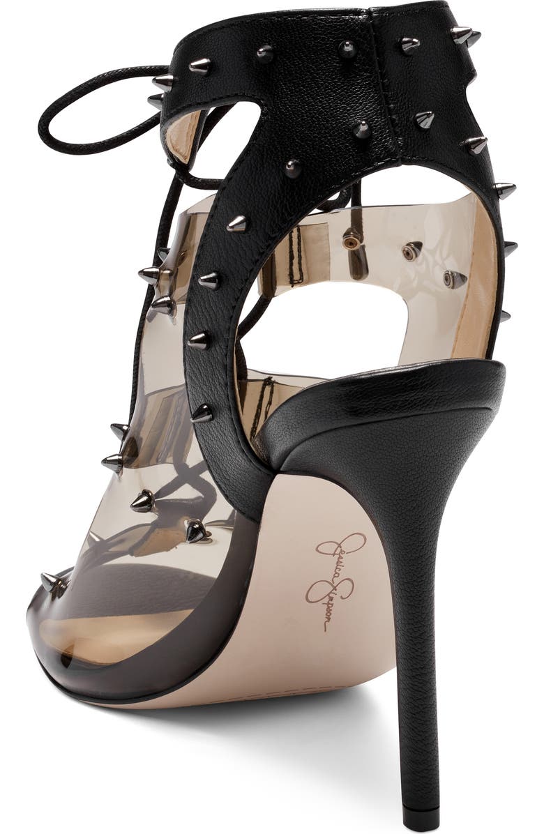 Jessica Simpson Jirven Spike Clear Strap Cage Sandal, Alternate, color,