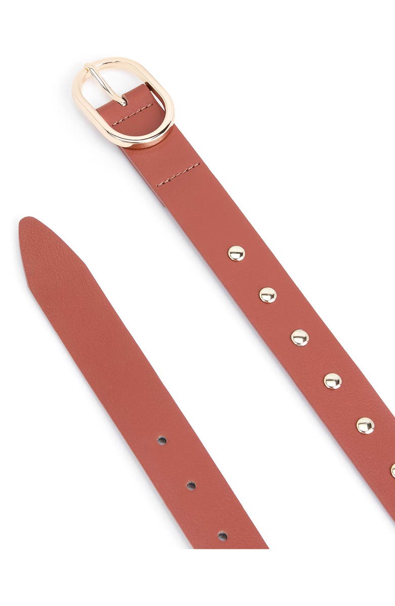 Ettika Stud Leather Belt, Alternate, color, Cognac