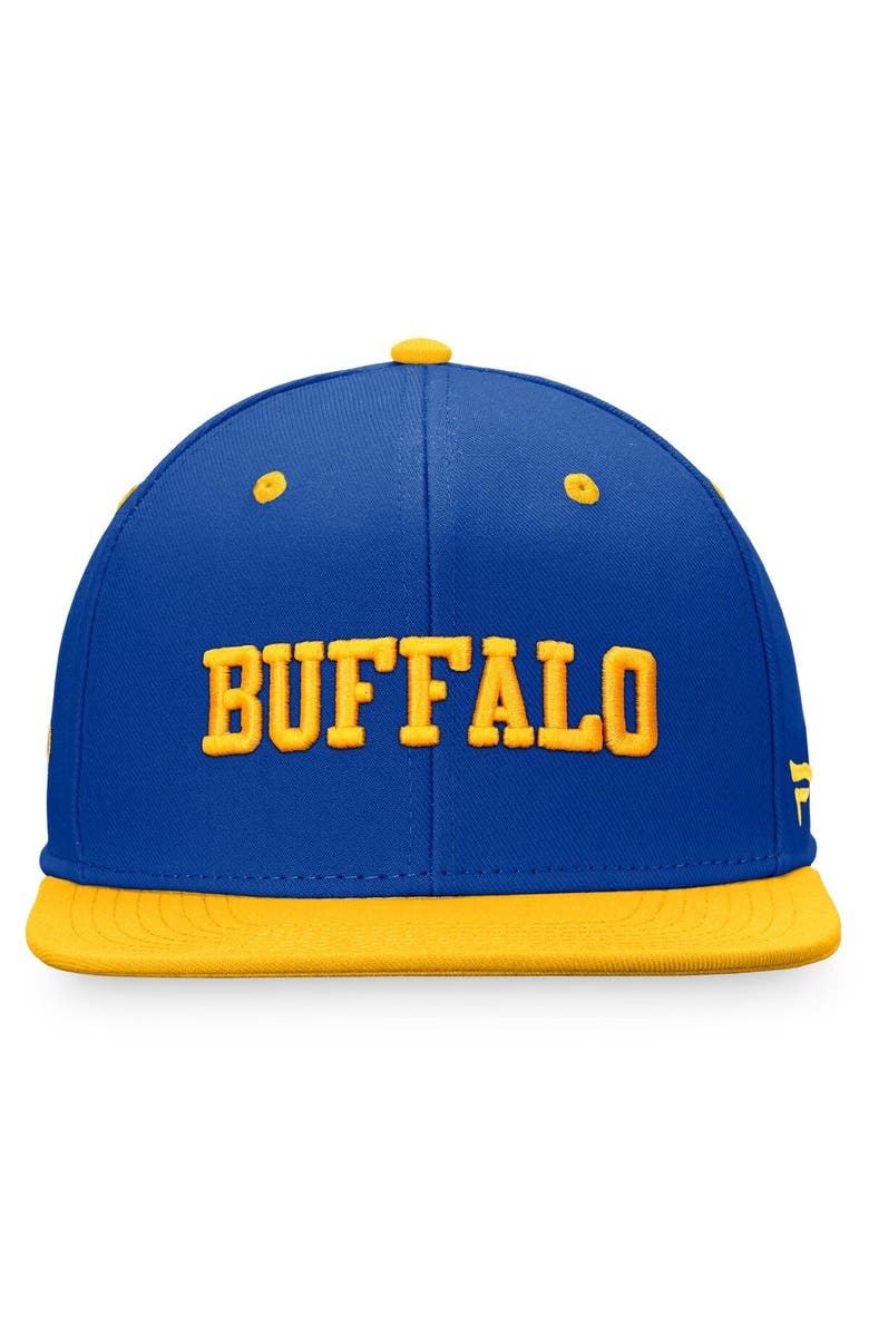 FANATICS Men's Fanatics Branded Royal/Gold Buffalo Sabres Heritage City Two-Tone Snapback Hat, Alternate, color, 
