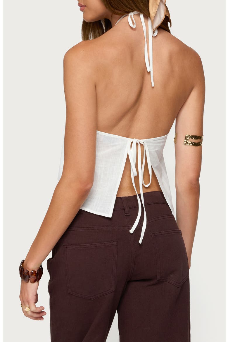 Oliviana Cotton Halter Top, Alternate, color, WHITE