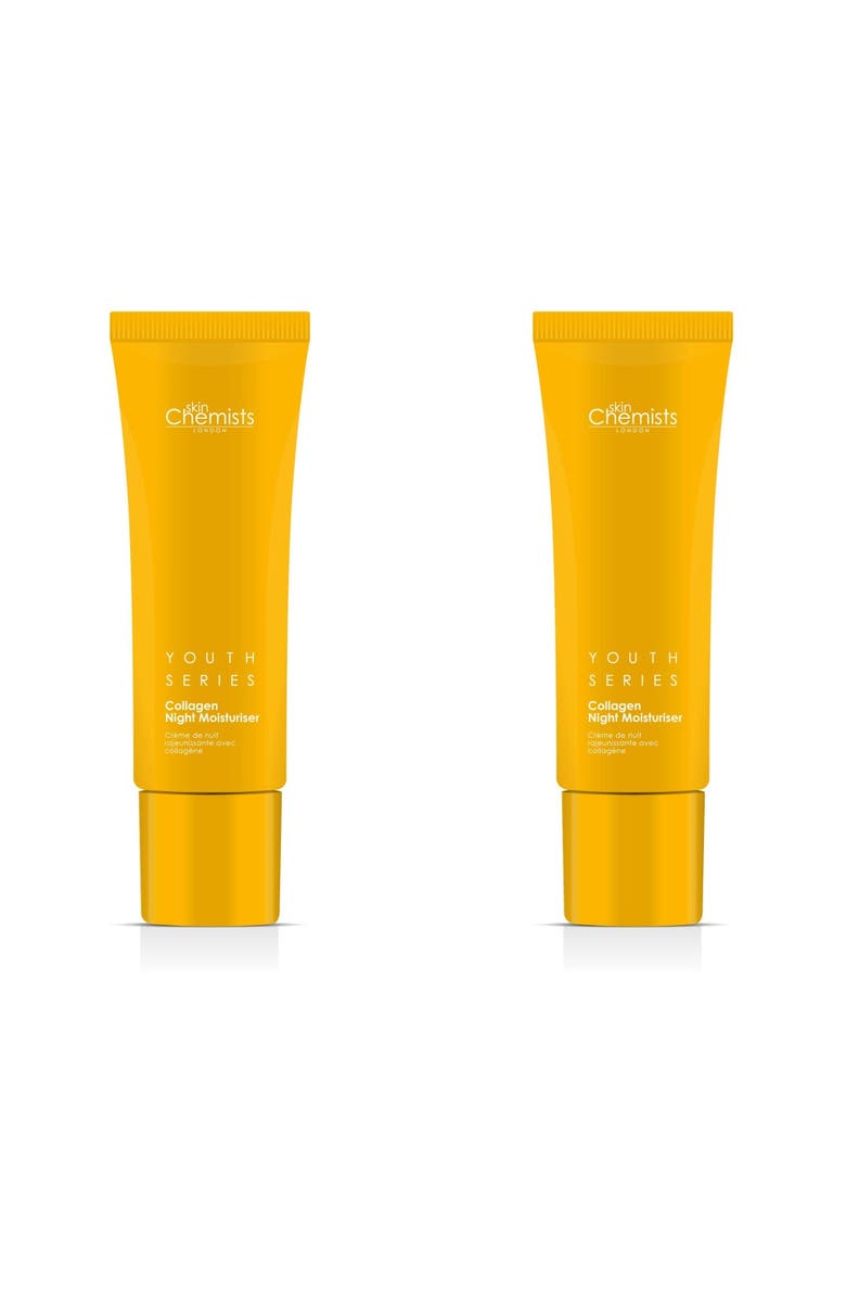 SKINCHEMISTS Youth Series 1% Collagen Night Moisturiser 50ml x 2 Duo Pack, Main, color, White