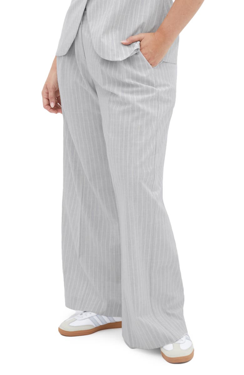 City Chic Jazmin Pants, Alternate, color, Silver Stripe
