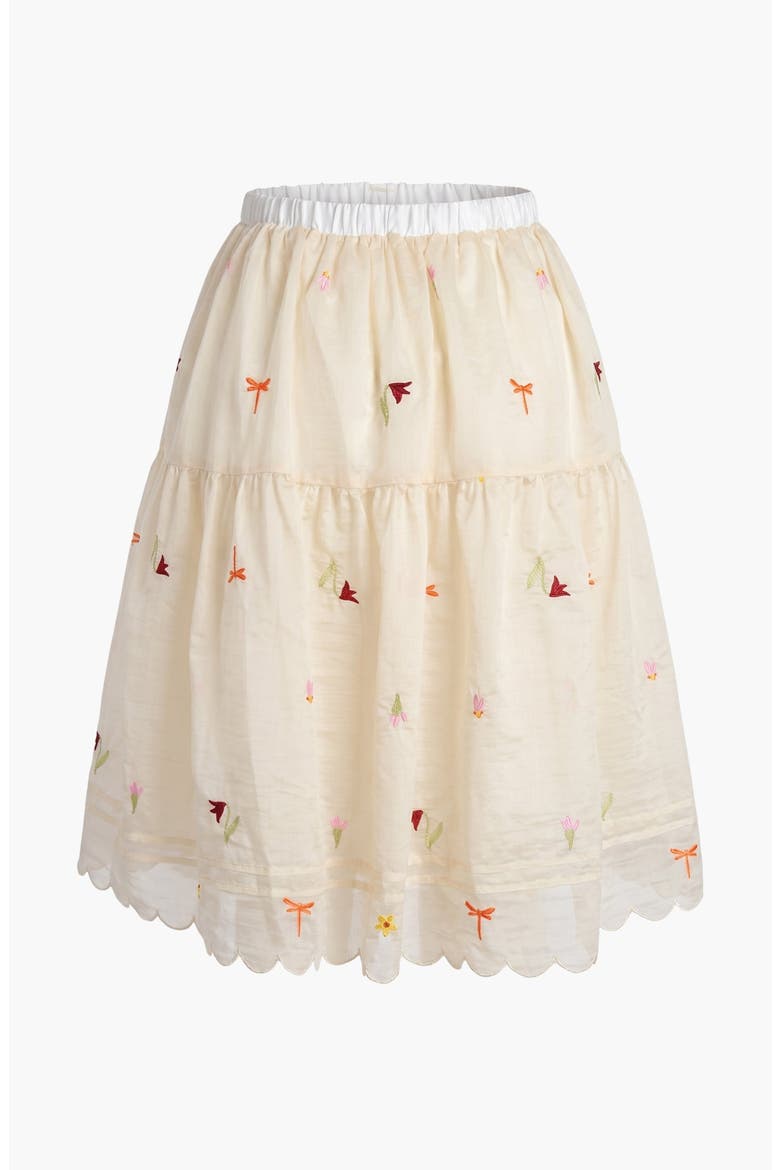 Embroidered Tulle Skirt, Alternate, color, Beige