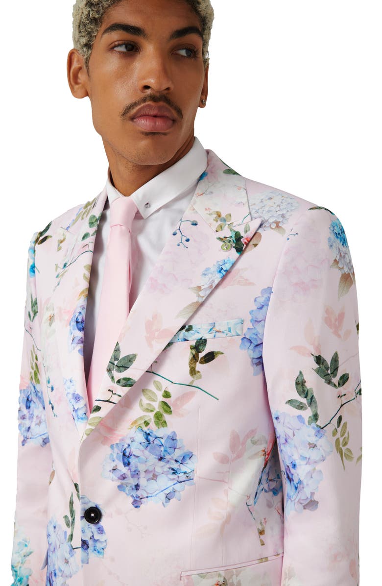 Twisted Tailor Pickhurst Slim Fit Pink Floral Suit Jacket, Alternate, color, 