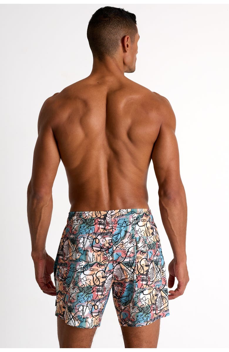 SHAN Classic fit stretch swim trunks, Alternate, color,