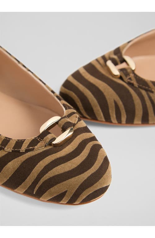 Lk Bennett Dollie Round Toe Suede Ballet Flat In Multi