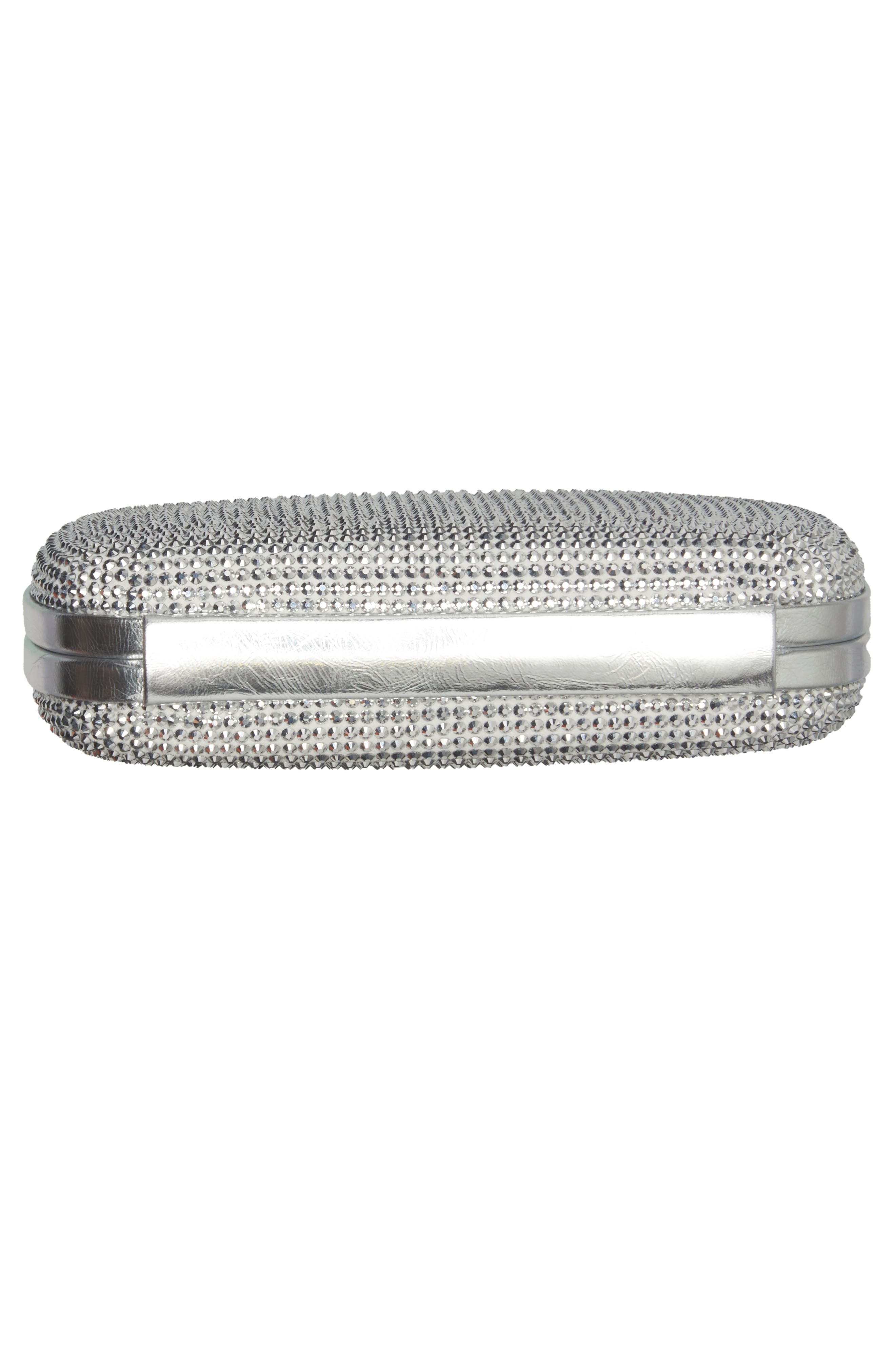 Bottega Veneta Knot Crystal Flower Clutch, Alternate, color, White/ Silver