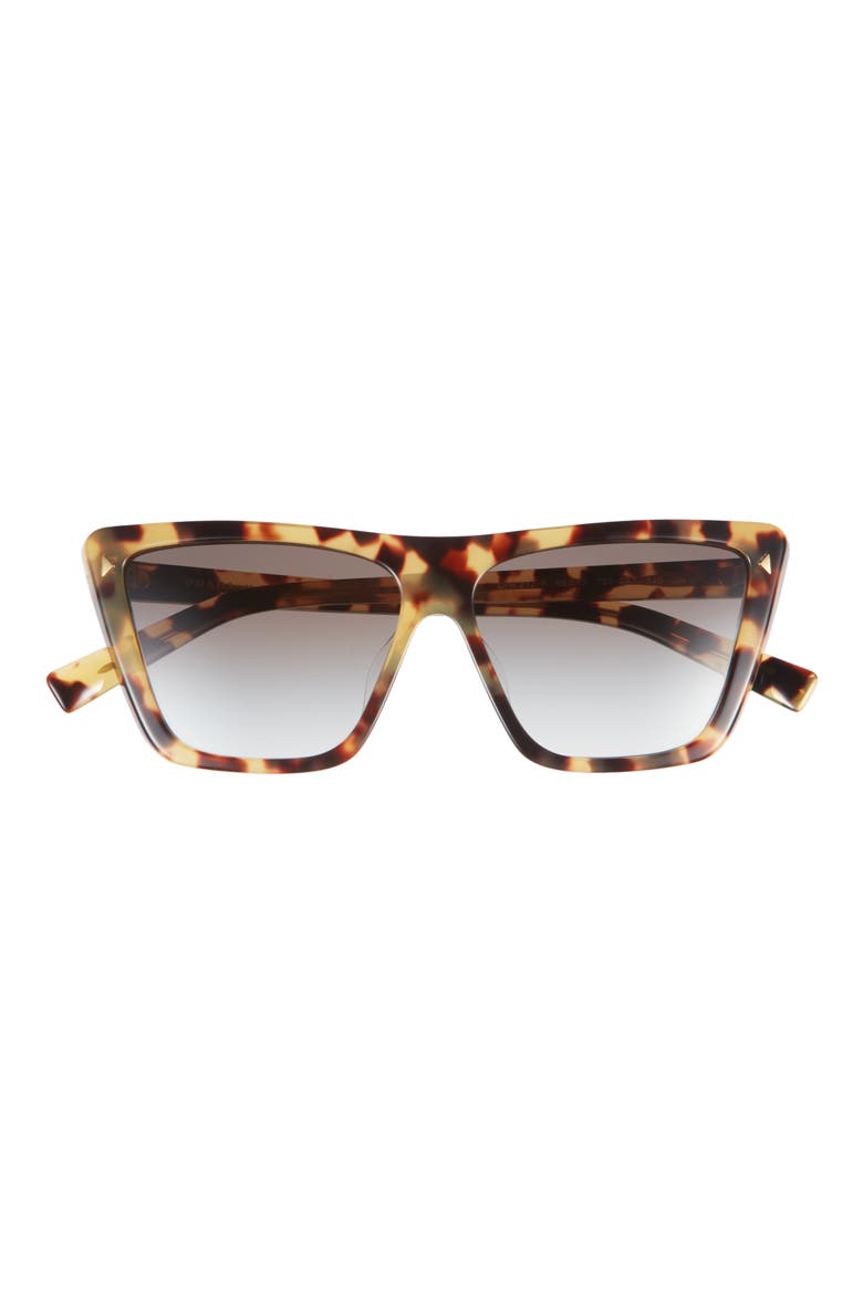56mm Gradient Butterfly Sunglasses, Main, color, GREY FLASH