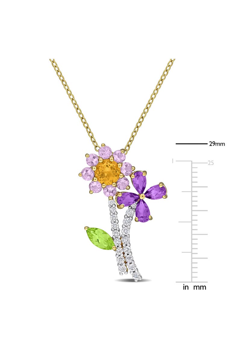 Multi-Gemstone Flower Necklace, Alternate, color, Amethyst