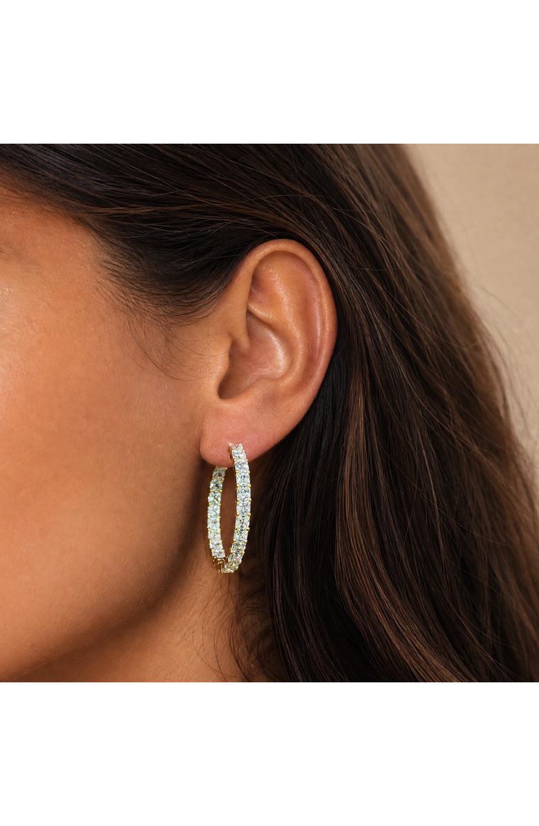 BY ADINA EDEN CZ Cushion Cut In & Out Hoop Earring, Alternate, color, Gold