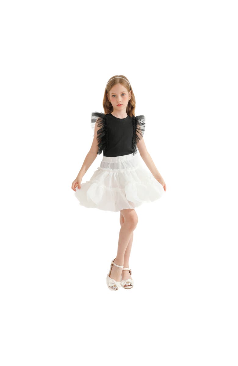 Mimi Tutu Tulle Frill T-Shirt, Alternate, color, Black