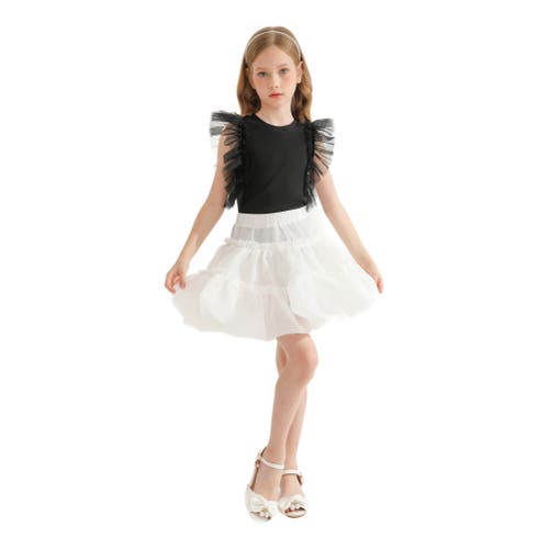 Mimi Tutu Tulle-sleeve T-shirt In Black