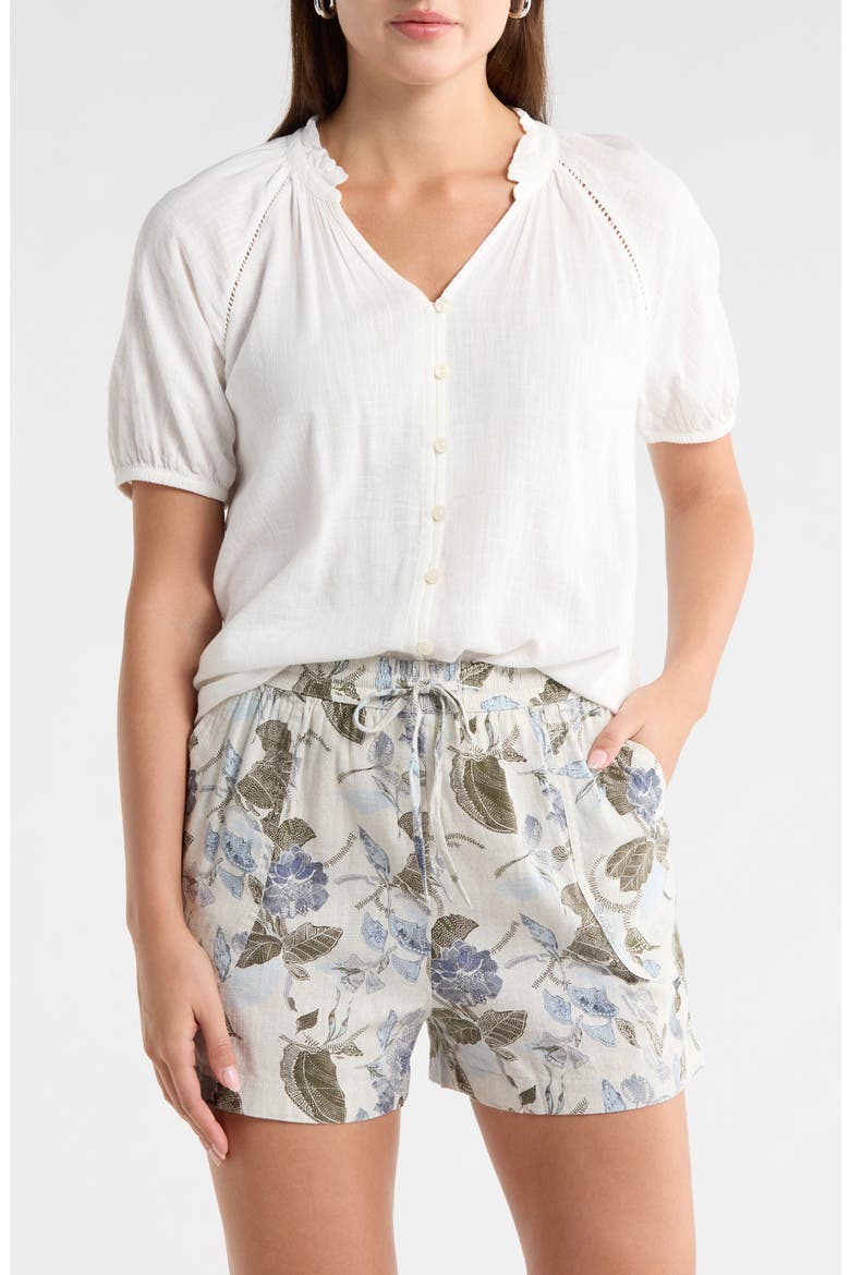 Relaxed Button Front Shirt, Main, color, IVORY EGRET