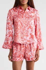 Derek Lam 10 Crosby Milad Oversize Bell Sleeve Button-Up Shirt
